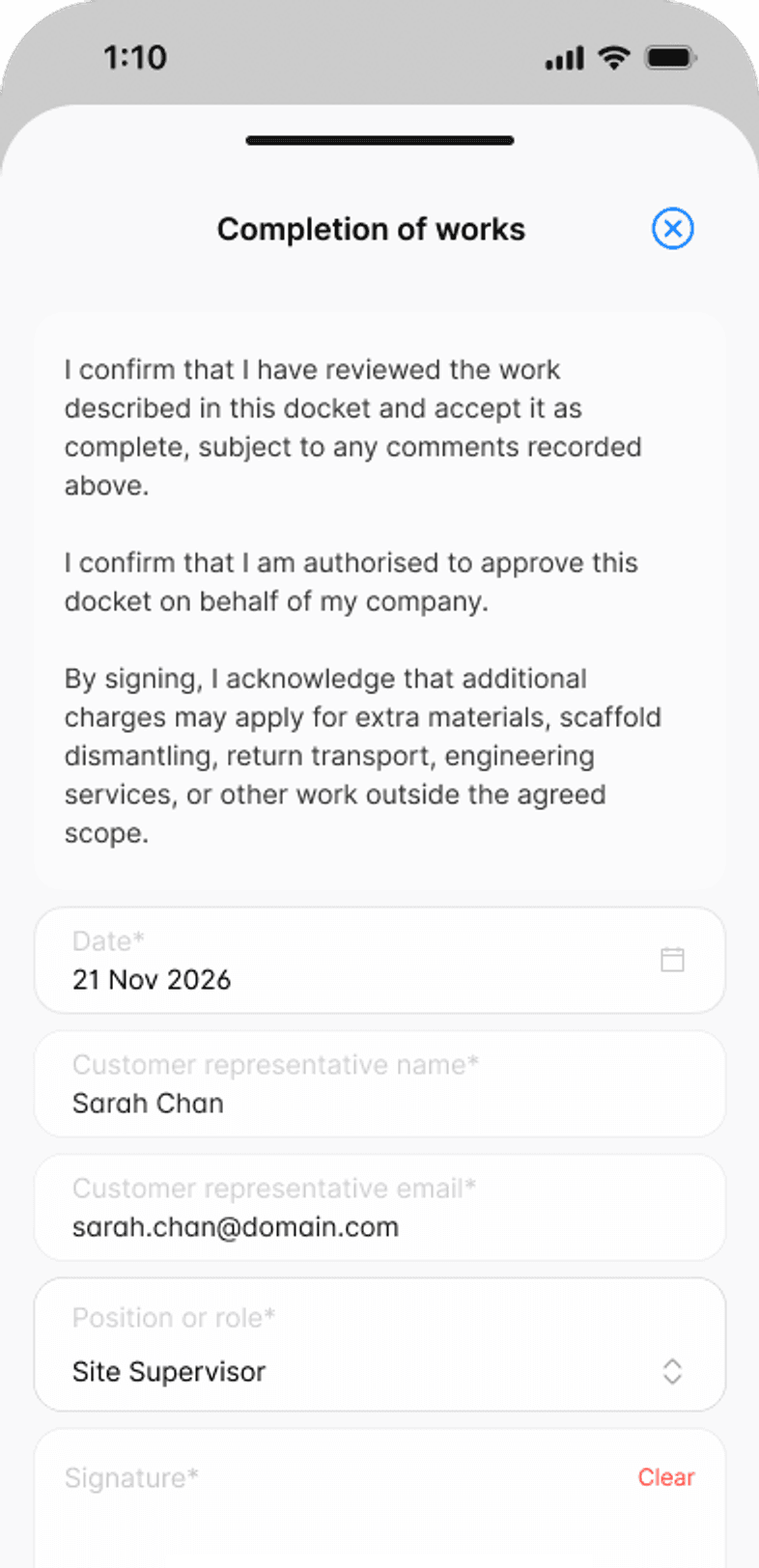 The Scafflinq app