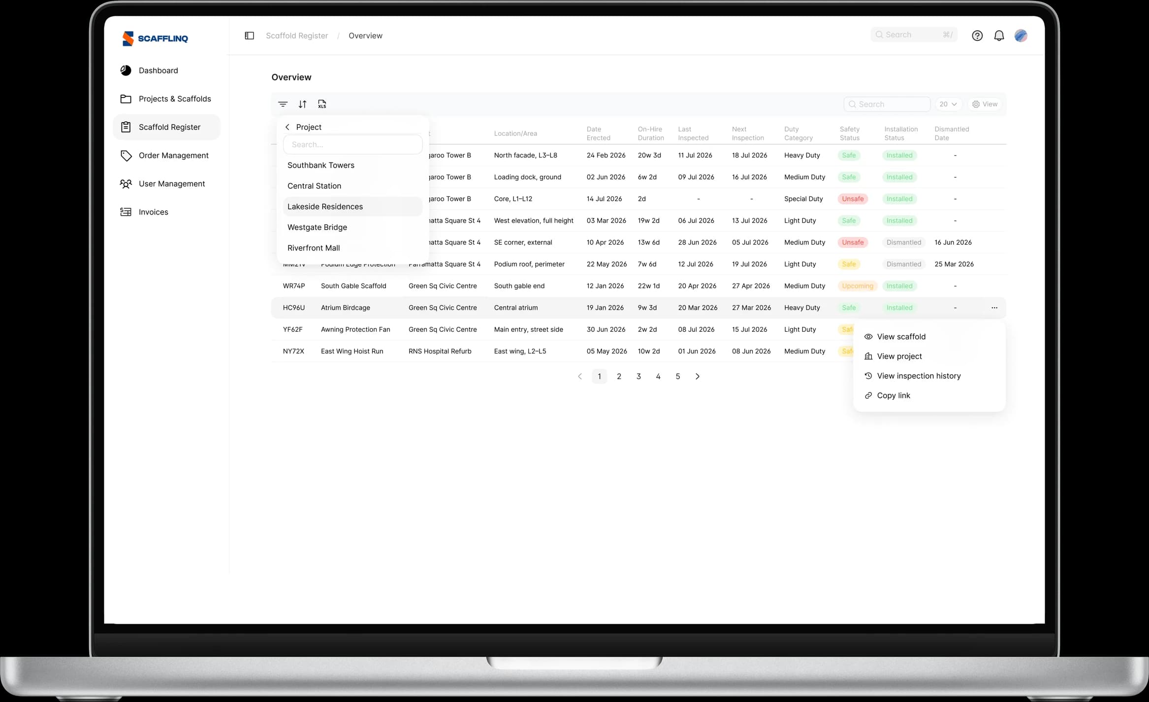 The Scafflinq app