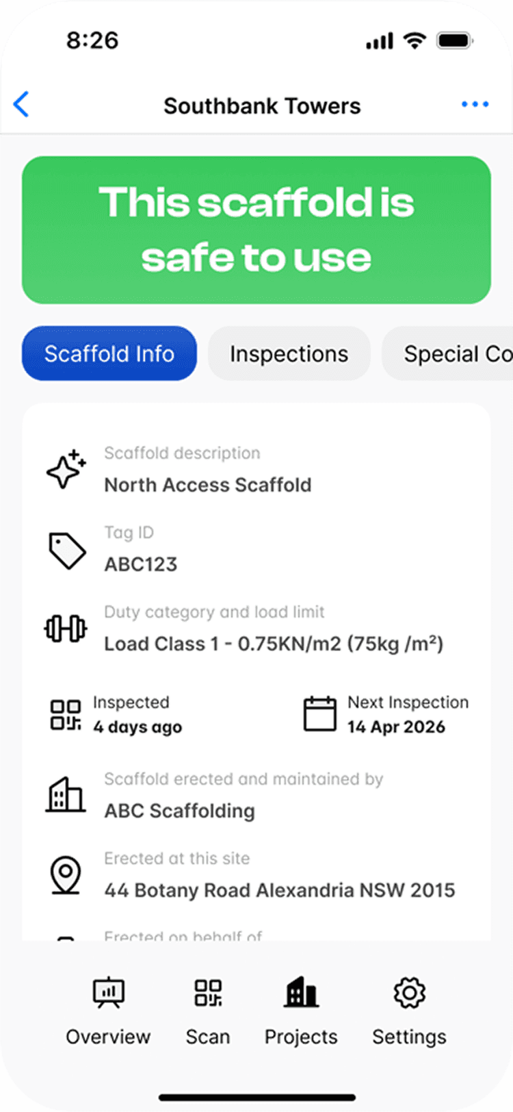 The Scafflinq app