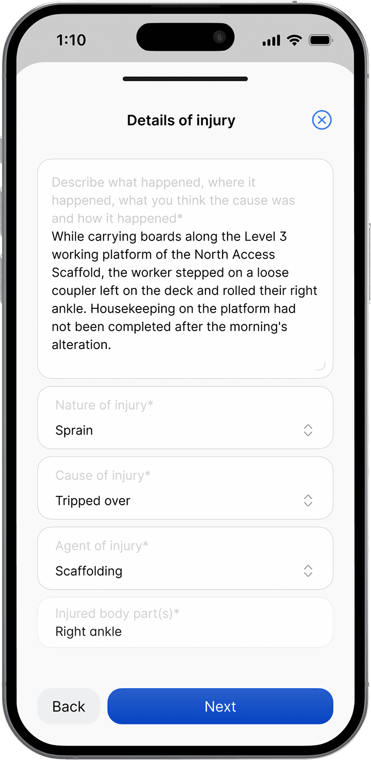 The Scafflinq app