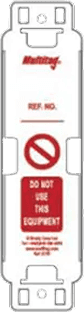 A traditional plastic scafftag