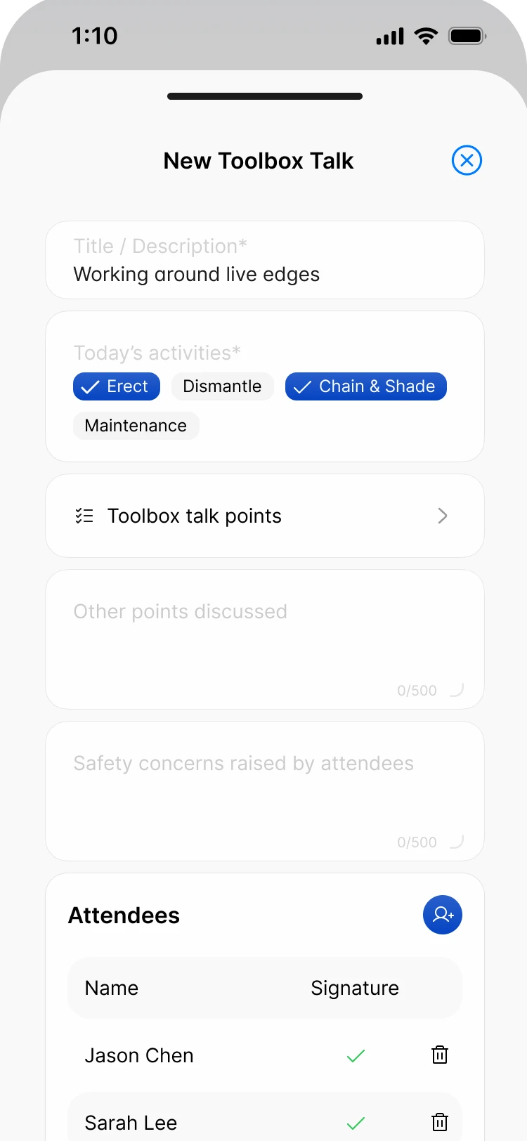 The Scafflinq app